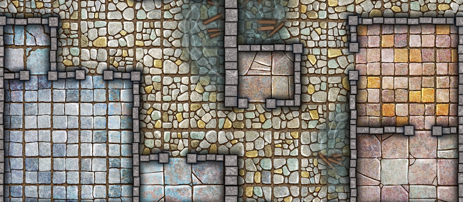 A battlemap from Loke Battle Mats from the Giant Book of Battle Mats - Cells & Shrines.