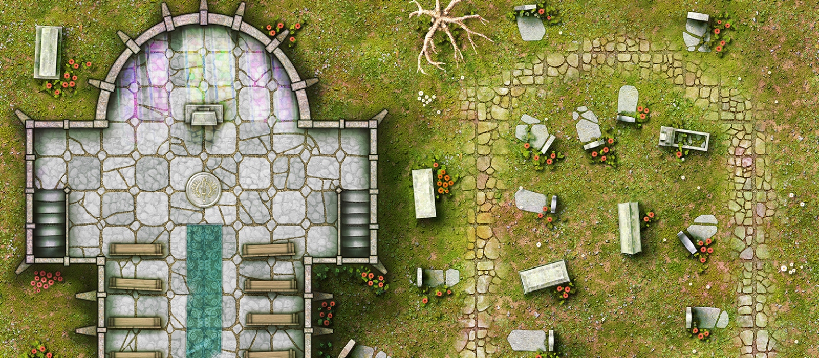 A battlemap from Loke Battle Mats from the Giant Book of Battle Mats - Streets, Sewers, Cemeteries.