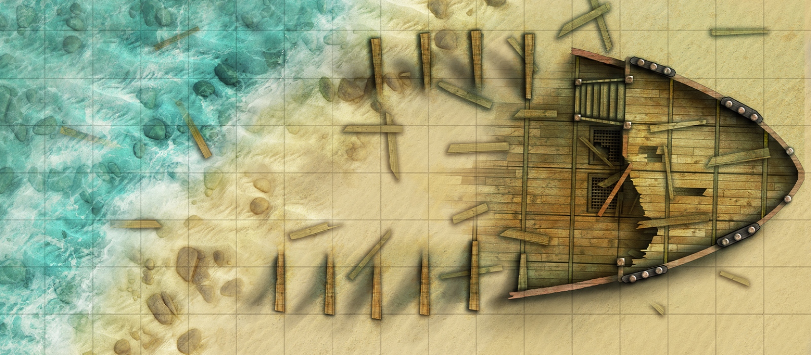 A battlemap from Loke Battle Mats from the Giant Book of Battle Mats - Wilds Wrecks and Ruins