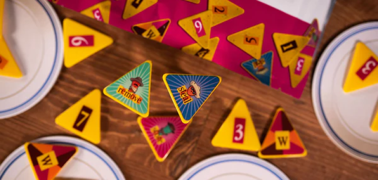 Nacho Pile party game with stackable chips and cheerful graphics.